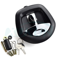 Loquet de compression multipoint noir pour boîte à outils de camion, remorque, bateau, conteneur, avec poignée en T et loquet chromé en queue de baleine