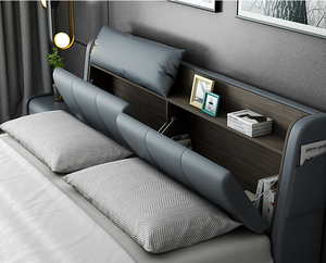 Ailichen phòng ngủ chính 1.8m 1.5m đôi da GiườNg Lưu trữ Tatami giường + Nệm cao su 1.5*2.0 khung giường - Product Image 5