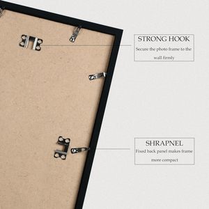 Wiscet 12x18 BLACK Eco-friendly UV Wood Wall <strong>Gallery</strong> Photo <strong>Frames</strong> <strong>Set</strong> 20x30 Poster <strong>Frame</strong> Mat 18x24 Picture Display Style - Product Image 4