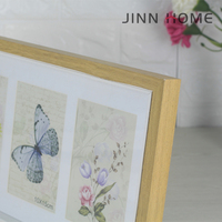 Nuevo diseño especial, foto de flores, concha de mariposa, espécimen grueso, marcos de exhibición, arte de pared, marco de madera, imagen