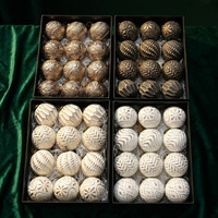 Ensemble de boules de Noël américaines modernes de 8 cm, or et argent, ornement de luxe rétro pour arbre de Noël, fête du Nouvel An