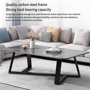 Mesa de centro baja pequeña de lujo de estilo italiano patrón minimalista para apartamentos pequeños salas de estar sofá mesa auxiliar café - Product Image 2