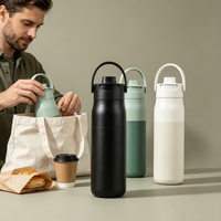 Bouteille d'eau sportive portable en acier inoxydable, gourde isotherme sous vide pour le camping en plein air, la randonnée, la salle de sport, les voyages