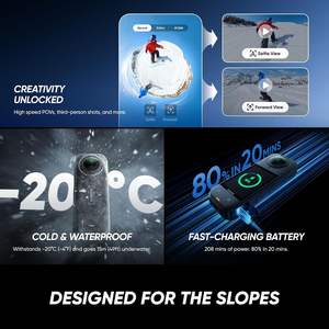 Cámara <span class=keywords><strong>Insta360</strong></span> X5 Resistente al Agua 8K 360° 72MP con Estabilización IA Gran Angular Baja Iluminación <span class=keywords><strong>Palo</strong></span> Selfie <span class=keywords><strong>Invisible</strong></span> Batería de 3H para Vlogging - Product Image 5