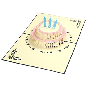 3D Cadeau Créatif Fait À La Main Magnifique Tridimensionnel Gâteau <span class=keywords><strong>Carte</strong></span> D'anniversaire - Product Image 3
