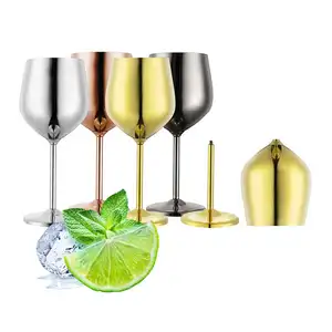 Biểu tượng tùy chỉnh 18OZ di động có thể tháo rời thép không gỉ Cocktail cup Bar kim loại ngoài trời cắm trại du lịch rượu vang đỏ cốc thủy tinh cốc