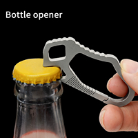 TGZUO Porte-clés en titane ultra-léger avec décapsuleur, porte-clés EDC squelette de précision CNC, connecteur de clé de voiture anti-perte