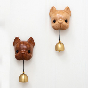 Puppy Design Doorbell Wooden <b>Bell</b> With Brass <b>Chime</b> Easy Installation For Front Door Decor Gift - Product Image 1
