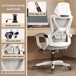 Chaise de bureau moderne pivotante à 360° économique et de haute qualité, en maille noire, avec repose-pieds, idéale pour les visiteurs - Product Image 6