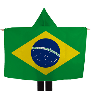Capa con Capucha de la Bandera de Brasil, 3x5 Pies, Poliéster 100D, Bandera <span class=keywords><strong>Verde</strong></span> y Amarilla de Brasil para Disfraces de Aficionados al Fútbol y Carnaval - Product Image 1