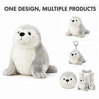 Peluche personnalisée en forme de phoque, fabriquée directement en usine à partir de vos croquis, poupée de personnage en peluche OEM/ODM pour marques IP originales