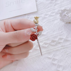 Broche de Rosa con Diseño Personalizado, Chapado Ecológico en Aleación, Accesorio de Moda para Trajes de Mujer, Regalo de Boda o Compromiso - Product Image 3