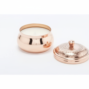 <b>Copper</b> <b>candle</b> <b>holder</b> Elegant Tabletop Metal <b>Candle</b> Jar With Lid Best Quality <b>Candle</b> Jar for Home Decor Vessel jars - Product Image 1