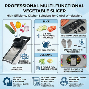 Cortador <span class=keywords><strong>de</strong></span> mandolina para cocina, picador <span class=keywords><strong>de</strong></span> verduras ajustable con 3 cuchillas, contenedor <span class=keywords><strong>de</strong></span> alimentos y guantes resistentes a cortes - Product Image 5