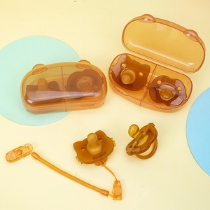 Chupete <span class=keywords><strong>de</strong></span> Silicona Completa para Bebé, 2 Piezas con Estuche <span class=keywords><strong>de</strong></span> Almacenamiento, Chupete <span class=keywords><strong>de</strong></span> <span class=keywords><strong>Plata</strong></span> Nano con Dibujos Animados para Recién Nacidos - Product Image 3