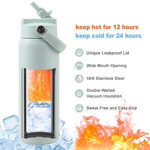 OEM branded 24oz Insulated Stainless Steel Vacuum <b>Flask</b> Leak-Proof BPA Free Eco-Friendly Thermal Sport Travel Gym water bottle - Product Image 5