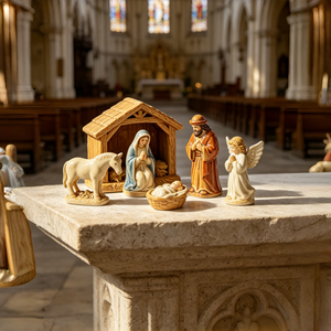 Nacimiento <span class=keywords><strong>de</strong></span> la Sagrada Familia en Resina con Acabado Resistente a la Intemperie para la Enseñanza en la Escuela Dominical, Tradicional - Product Image 1