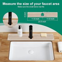 Tapis de séchage absorbant l'eau pour vaisselle, 2 pièces, avec tapis de robinet pour évier de cuisine, tapis en pierre à séchage rapide pour vaisselle, bouteilles, tasses
