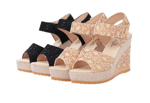 Sandales à <span class=keywords><strong>talons</strong></span> <span class=keywords><strong>compensés</strong></span> en dentelle pour femmes 3376 - Product Image 6