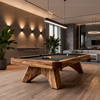 Table de billard professionnelle de luxe moderne 8ft 9ft en bois massif avec retour de balles, coussinets haute vitesse et poches en cuir, fabrication Jiujiang