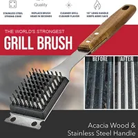 Haute qualité en acier inoxydable BBQ Grill brosse de nettoyage élimination de la rouille manche en bois fil de cuivre qualité maison cuisine cuisine utiliser BBQ