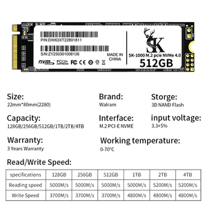 SK 1000 M.2 2280 PCIe 4.0 NVMe Interne SSD Solid State Drive 512GB 1TB 2TB voor Laptop Desktop PC Computer Nieuw - Product Image 6