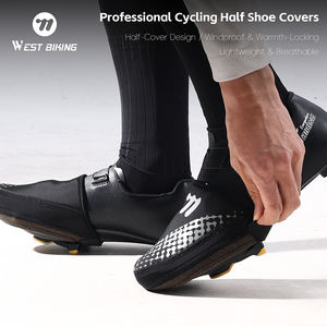 WEST BIKING Chaussures de vélo mi-hautes professionnelles à haute élasticité, couvre-chaussures XL réglables, creux, réfléchissants, protecteurs de chaussures de vélo - Product Image 1