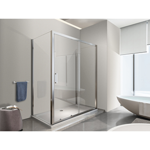 Solution pour petits espaces 65-67.5x165-170x65-67.5 Boîte de cabine de douche avec 2 côtés fixes et 1 côté coulissant pour les espaces restreints - Product Image 1