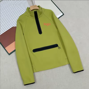 เสื้อสเวตเชิ้ตผู้ชายแบบซิปครึ่งตัว สีพื้น ผ้าเฟรนช์เทอร์รี่ ระบายอากาศได้ดี สวมใส่สบาย คอตั้ง มีกระเป๋า เหมาะสำหรับใส่ในฤดูใบไม้ร่วง - Product Image 4