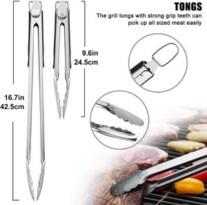 <b>Heavy</b> <b>Duty</b> Stainless Steel BBQ Grill <b>Tool</b> Set-Portable Dishwasher Safe 6-8 Piece Outdoor & Indoor Use - Product Image 6