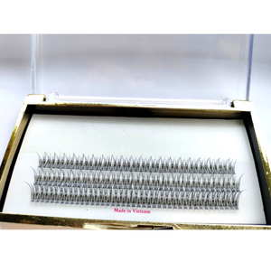 Professionnel personnalisé CC Curl beauté doux lisse naturel longue épaisse synthétique queue de poisson Extensions de cils couleur noire à la main - Product Image 2