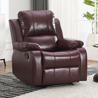 Fauteuil inclinable électrique multifonctionnel en cuir de style européen de première classe pour salon, avec massage et fonction balancelle