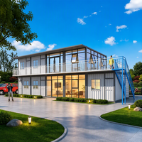 Bâtiment hôtelier conteneur pliable en structure d'acier, maison préfabriquée à ossature acier haute résistance, design moderne, villa respirante, hôpital