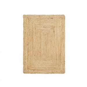 Tapis en jute rustique de style farmhouse, épaisseur 0,75 pouce, orange, à poils moyens, tissé à la main, texturé et épais, pour couloir - Product Image 1