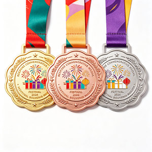 Médailles commémoratives sur mesure, souvenirs personnalisés pour les festivals, médailles de récompense en métal personnalisées avec ruban, prix de gros - Product Image 1