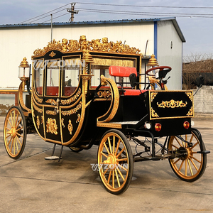 Carruaje Eléctrico Real para Bodas, Negro y Dorado, Ornamentado, Vehículo de Cuatro Ruedas, Asientos Personalizados, para Parques de Atracciones, Mansiones y Turismo - Product Image 5