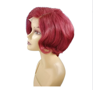 Perruque à Closure 4x4 Coupe Courte Pixie Cheveux Humains Brésiliens 100% Style Lisse Dentelle Transparente Vente Chaude pour Femmes Noires - Product Image 3