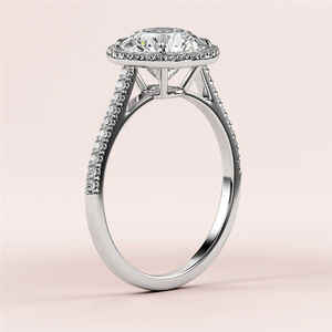 Bague en diamant personnalisée en or jaune et blanc 18 carats 3mm 2 carats Moissanite Style classique pour la fête d'anniversaire de mariage de fiançailles - Product Image 6