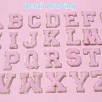 Everything Pink lettre autocollante Patch 26 lettre anglaise patch en tissu brodé patch vêtements