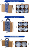 Petit coffret cadeau bleu et blanc de 4.5 pouces, de style japonais, pour riz, nouilles, soupe, ramen, bol en céramique, pour restaurant
