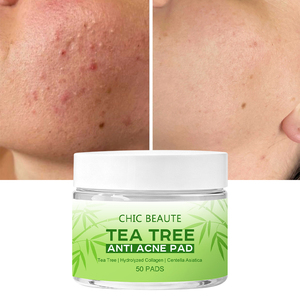 CHIC BEAUTE Tampon Purifiant au Théier pour Soins de la Peau, <span class=keywords><strong>Masque</strong></span> Facial Hydratant et Éclaircissant, Tampon en Coton, Contrôle du Sébum, Anti-Acné, Tampon Tonifiant au Théier - Product Image 1