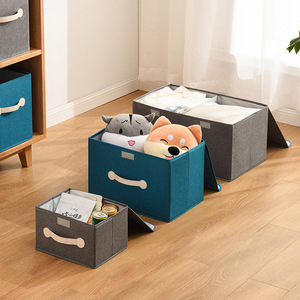 Custom Foldable Storage Bins with Lid Durable Toy Clothing Basket Closet Organizer