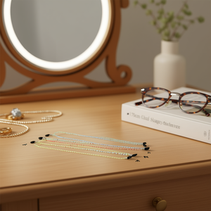 Cadena de tres vías con cuentas cuadradas de 70 cm para piezas de gafas, Cadena Para Gafa - Product Image 3