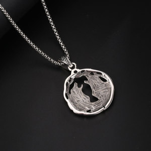 Collar con Colgante de Doble Lobo, Acero Inoxidable, Estilo Vintage, Amuleto del Zodiaco Animal, SP852, Joyería de Regalo - Product Image 3