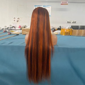 Glueless 100% Human Hair 13x4 HD Lace Front <strong>Wigs</strong> for Black Women 350 Brown Ombre Highlight Lace Frontal <strong>Wig</strong> Pre Plucked Bleached - Product Image 2