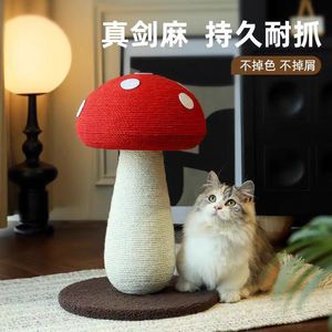 Rascador para Gatos de Sisal Rojo en Forma de Hongo, Pilar Rascador para Gatos, Juguete para Gatos Resistente al Desgaste y que Libera Poco Residuos, Vertical de una Pieza - Product Image 3