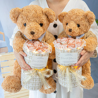 Valentijnsdag schuimrozen teddyberen voor cadeau bloemenberen topkwaliteit cadeau berenpop zeeprozenboeket verjaardagscadeau