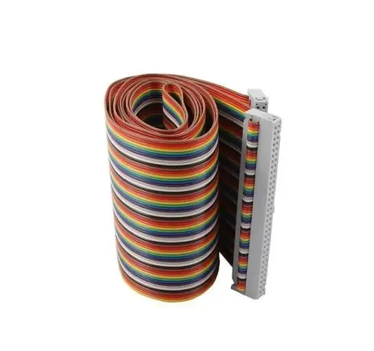 YZCONN Custom 2.54mm Female Connector IDC Flexible Flat Rainbow Color Ribbon Flat Cable