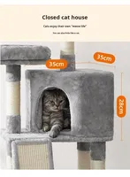 Arbre à chat écologique de style japonais en sisal et flanelle, tour d'escalade, nid, étagère, plateforme de saut, 115 cm, en carton