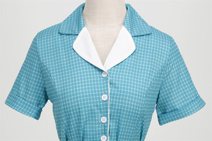 法国复古格子连衣裙女2025夏季复古50年代60年代70年代秋千别针摇滚派对礼服办公室睡袍前庭 - Product Image 5